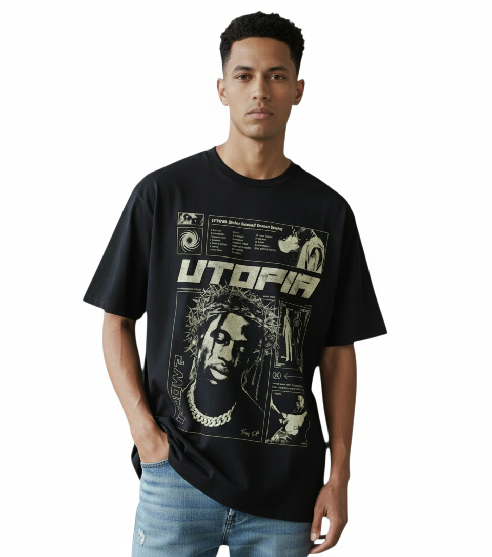 Travis Scott Utopia Crown of Thorns Black T-Shirt