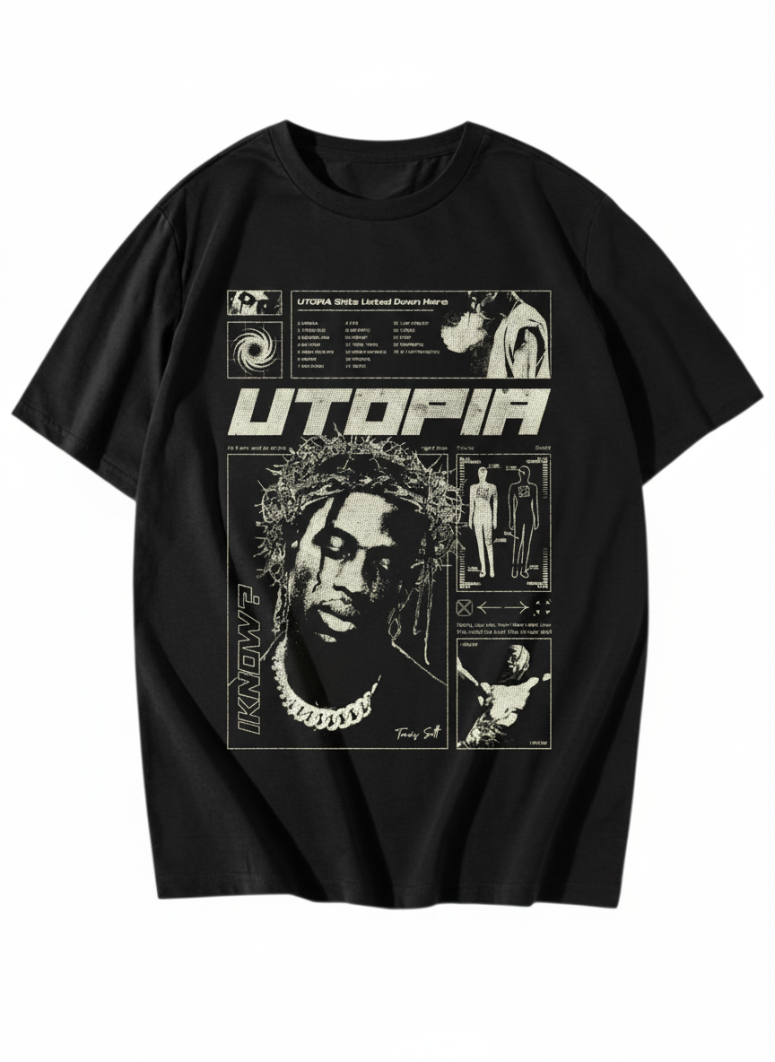 Travis Scott Utopia Crown of Thorns Black T-Shirt